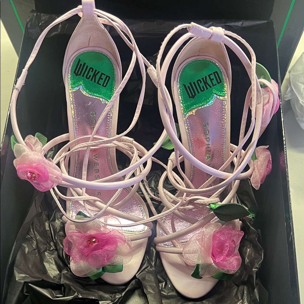 Sophia Webster Pink Floral Strappy Stiletto Heels - Picture 3 of 3